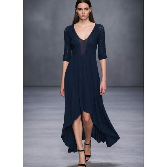 FREE PEOPLE Black Midi Dress "Lonesome Dove" Size 8 - Picture 1 of 9